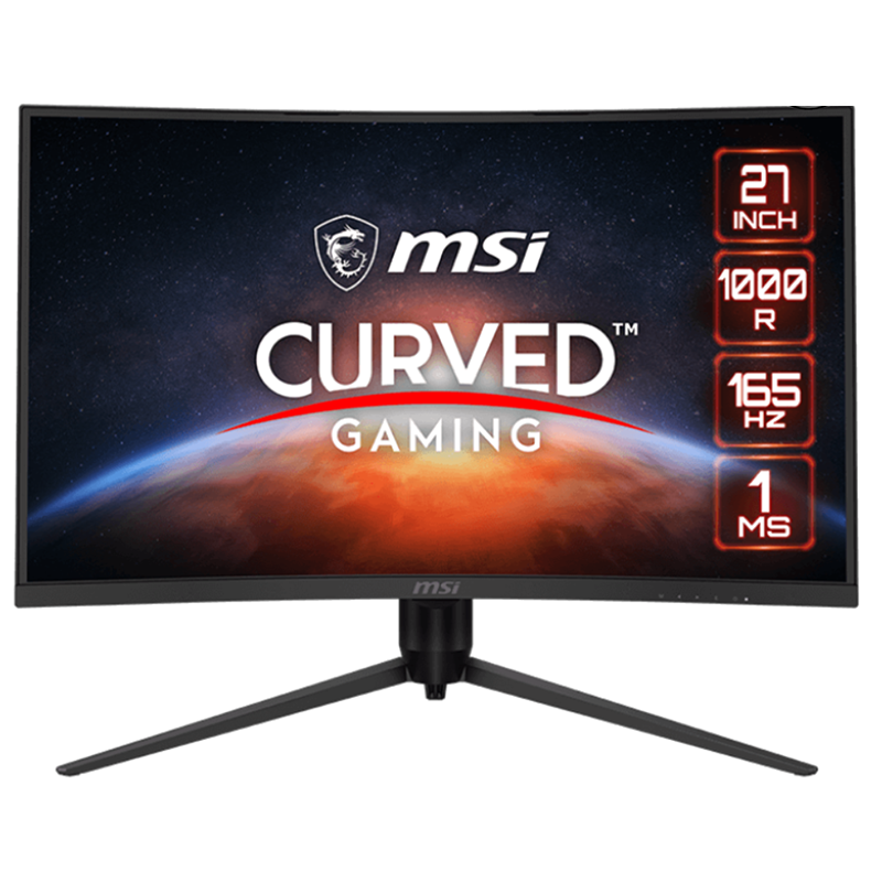 MSI G271CQR, 27 Gaming Monitor, 2560 x 1440 (QHD), VA, 165Hz, FreeSync, HDMI, Displayport, Tilt